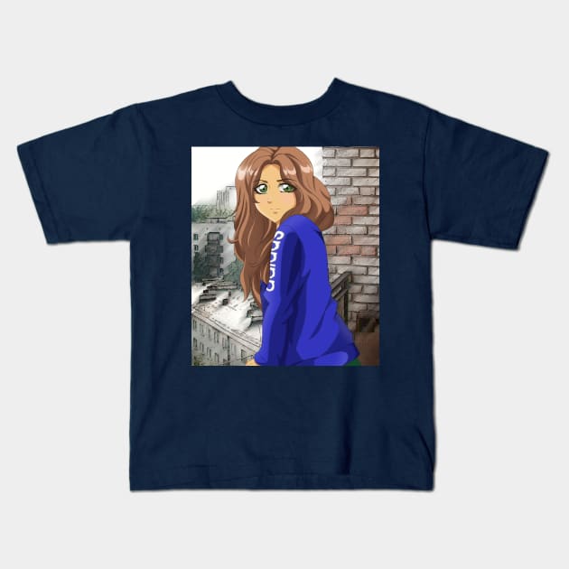 Anime Girl Kids T-Shirt by Mirovella